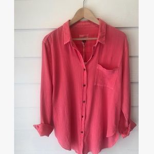 NWT Summer Pink Button Down